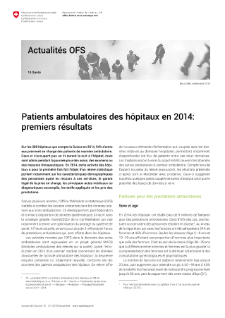 Patients ambulatoires des hôpitaux en 2014: premiers résultats