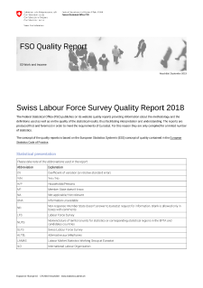 Swiss Labour Force Survey Quality Report 2018