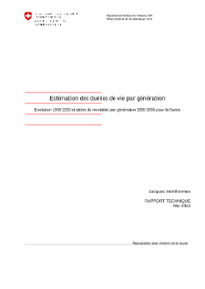 Rapport technique: Estimation des durées de vie par génération, Jacques Menthonnex mai 2015