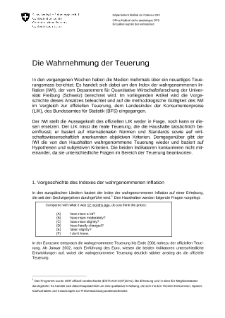 Die Wahrnehmung der Teuerung