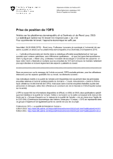 La statistique suisse sur le travail ne respecte pas « sa » loi