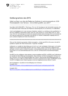 Arbeitsstatistik in der Schweiz : wird wirklich gezählt, was zählt