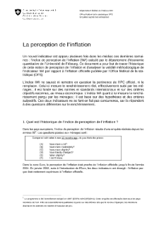 La perception de l'inflation