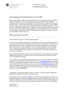 Communiqué de Travail.Suisse
