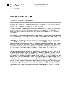 L'emploi dans le secteur public