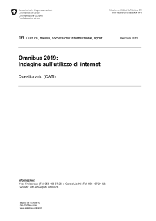 Indagine sull'utilizzo di internet 2019 - Questionario