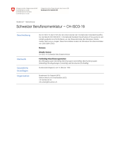 Schweizer Berufsnomenklatur CH-ISCO-19
