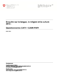 Enquête sur la langue, la religion et la culture 2014 - Questionnaire