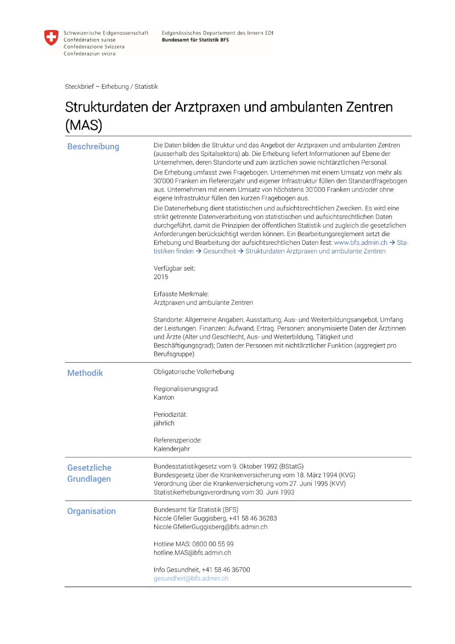 Strukturdaten Arztpraxen und ambulante Zentren
