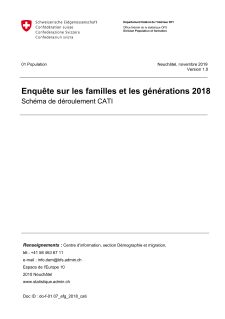 Enquête sur les familles et les générations 2018 - Schéma de déroulement CATI