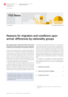 Reasons for migration and conditions upon arrival: differences by nationality groups