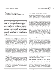 Temperaturmesser für den Immobilienmarkt (in: Swiss Real Estate Journal)
