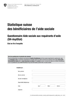 Questionnaire Aide sociale économique aux requérants d'asile (SH-AsylStat) - Etat en fin d'enquête