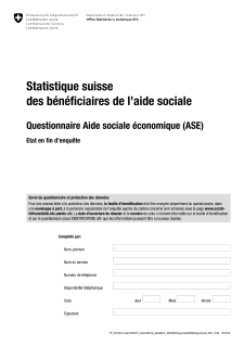 Questionnaire Aide sociale économique (ASE) - Etat en fin d'enquête