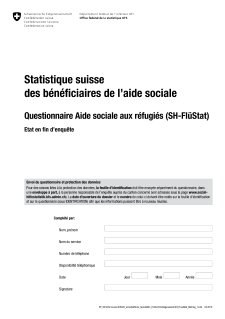 Questionnaire Aide sociale économique aux réfugiés (SH-FlüStat) - Etat en fin d'enquête