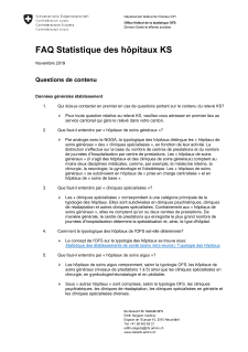 Statistique des hôpitaux - FAQ