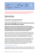 Jede vierte erwerbstätige Person ist der Ansicht, dass sich ihre Arbeit durch die Digitalisierung verändert