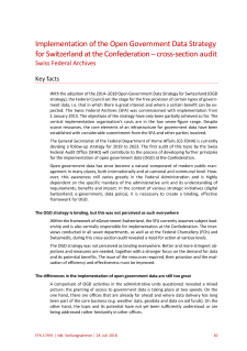 Implementation of the Open Government Data Strategy for Switzerland at the Confederation - cross-section audit