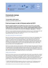 Furti con scasso in calo in Svizzera anche nel 2019