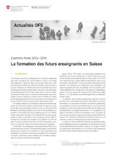 La formation des futurs enseignants en Suisse