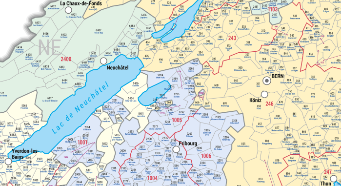 Carte synoptique des niveaux institutionnels de la Suisse, état: 1.1.2020