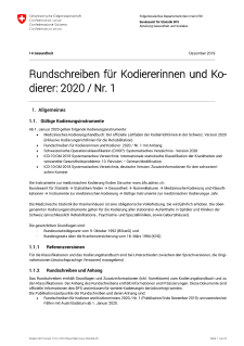 Rundschreiben für Kodiererinnen und Kodierer 2020 Nr. 1