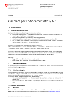 Circolare per le codificatrici ed i codificatori 2020 n. 1