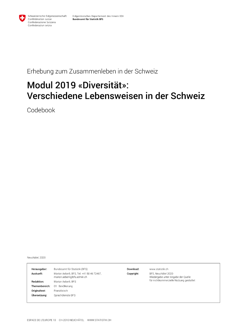 Fragebogen und Codebook 2019