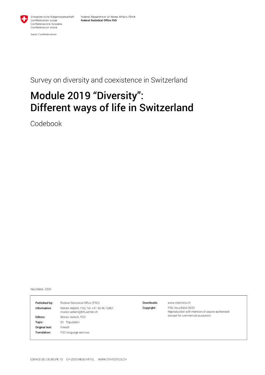 Questionnaire and Codebook 2019