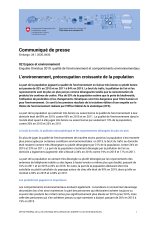 L'environnement, préoccupation croissante de la population