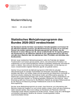Statistisches Mehrjahresprogramm des Bundes 2020-2023 verabschiedet