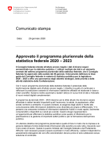 Approvato il programma pluriennale della statistica federale 2020 - 2023