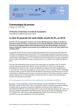 Le taux de pauvreté est resté stable, proche de 8%, en 2018