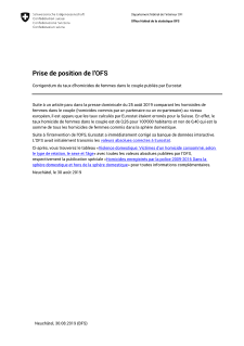 Corrigendum du taux d'homicides de femmes dans le couple publiés par Eurostat