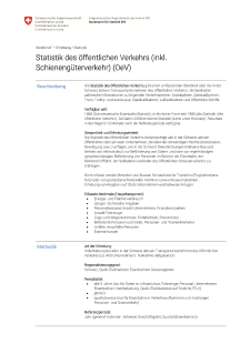 Statistik des öffentlichen Verkehrs (inkl. Schienengüterverkehr)
