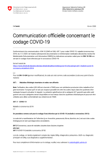 Communication officielle concernant le codage COVID-19