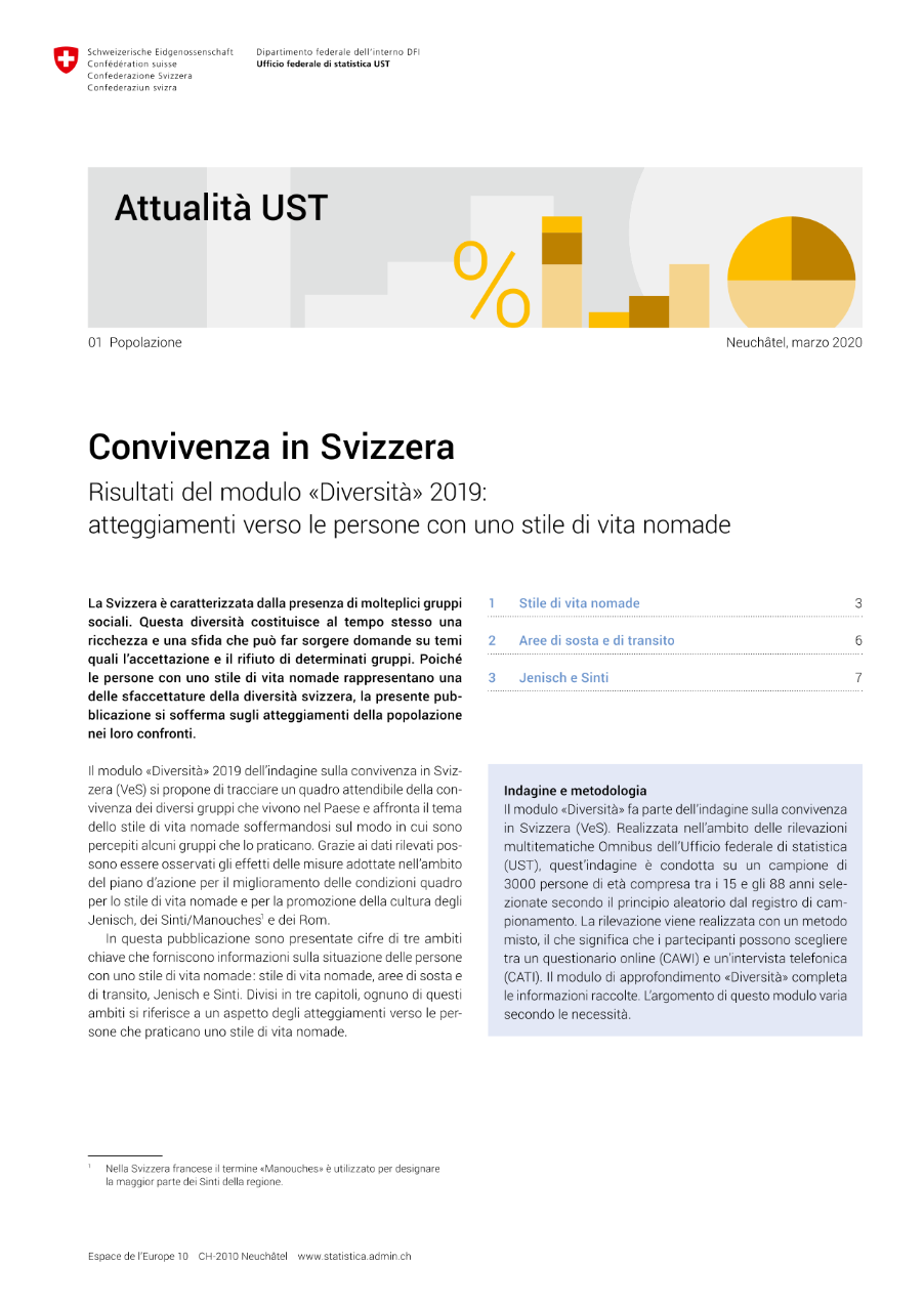 Indagine sulla convivenza in Svizzera. Risultati del modulo «Diversità» 2019