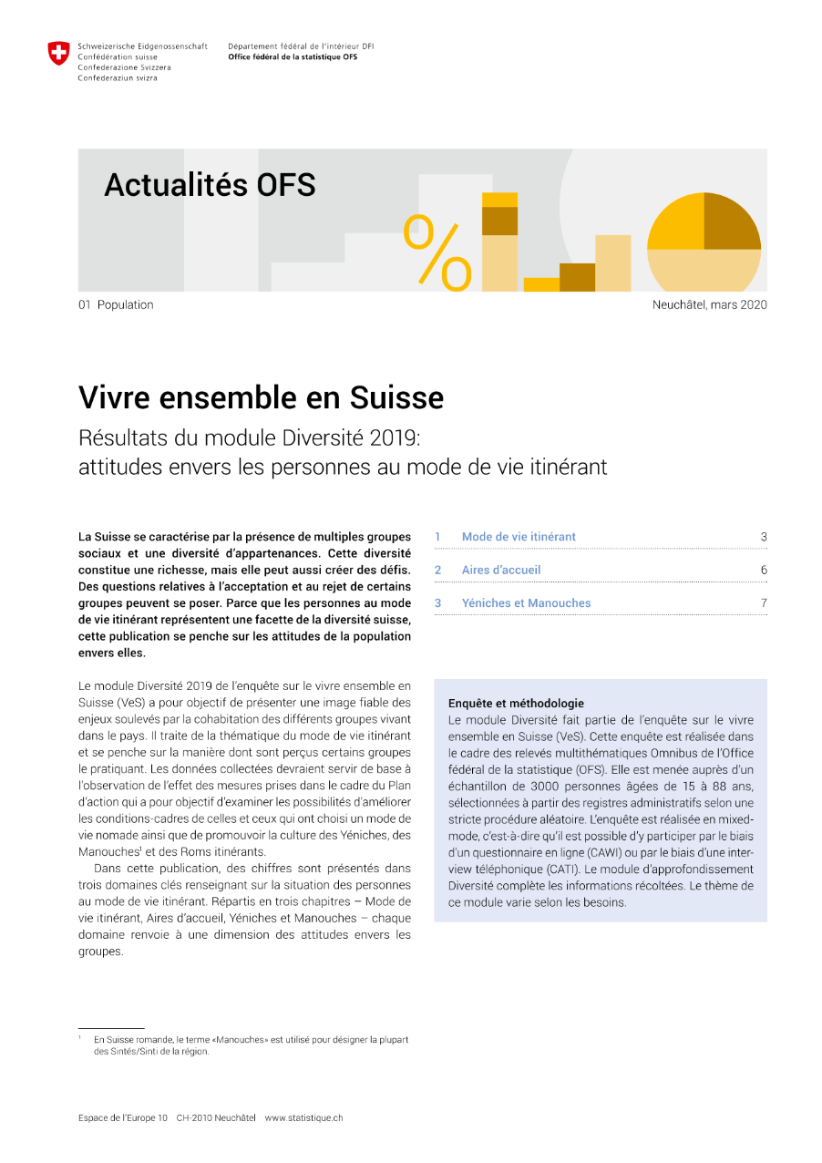 Enquête sur le vivre ensemble en Suisse. Résultats du module Diversité 2019