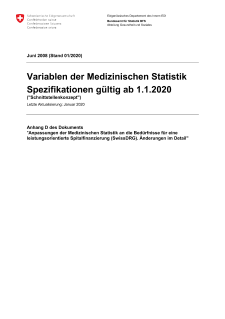 Medizinische Statistik der Krankenhäuser - Variablen der Medizinischen Statistik. Spezifikationen gültig ab 1.1.2020
