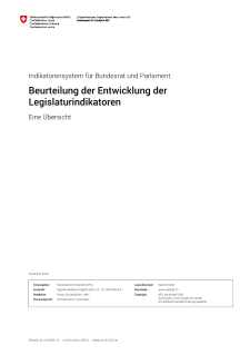 Konzept für die Beurteilung der Entwicklung der Legislaturindikatoren