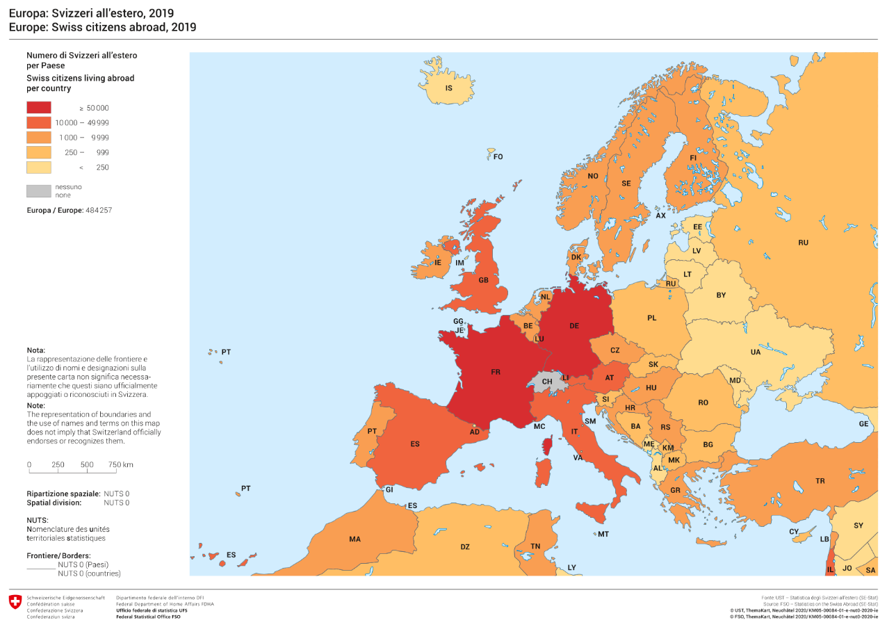 Europe: Swiss citizens abroad