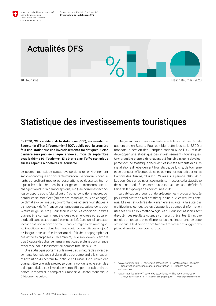 Statistique des investissements touristiques