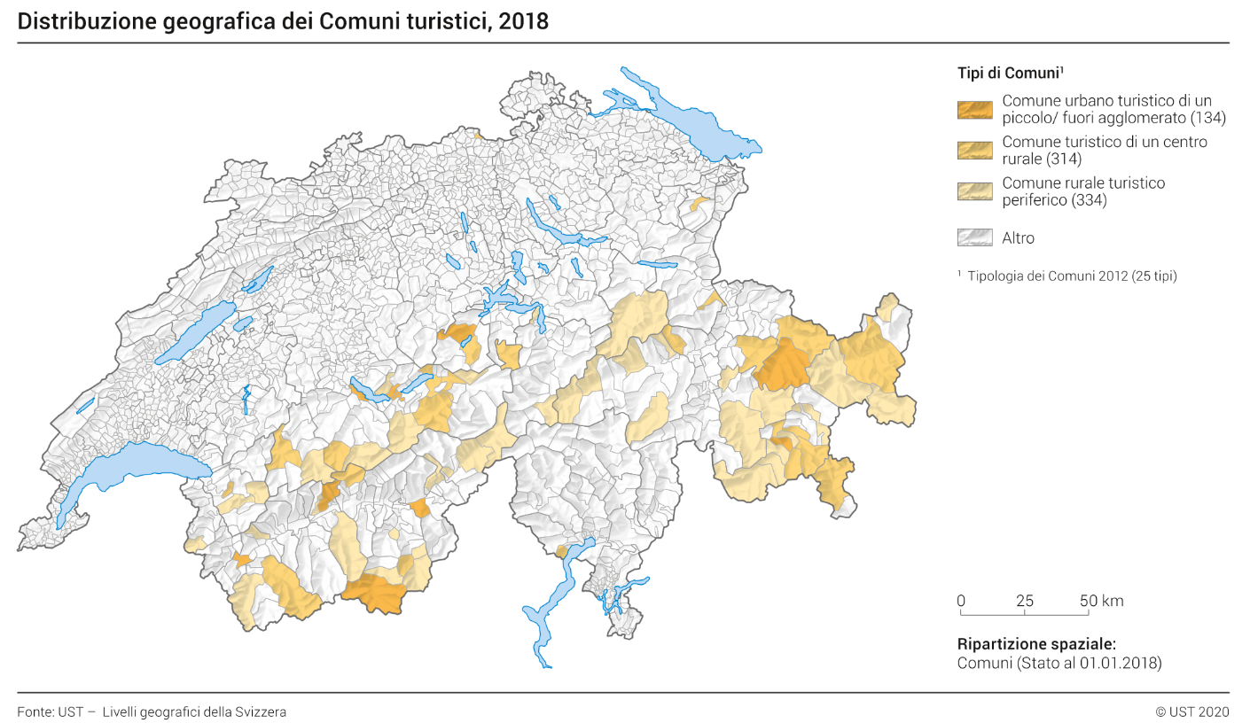 Distribuzione geografica dei Comuni turistici