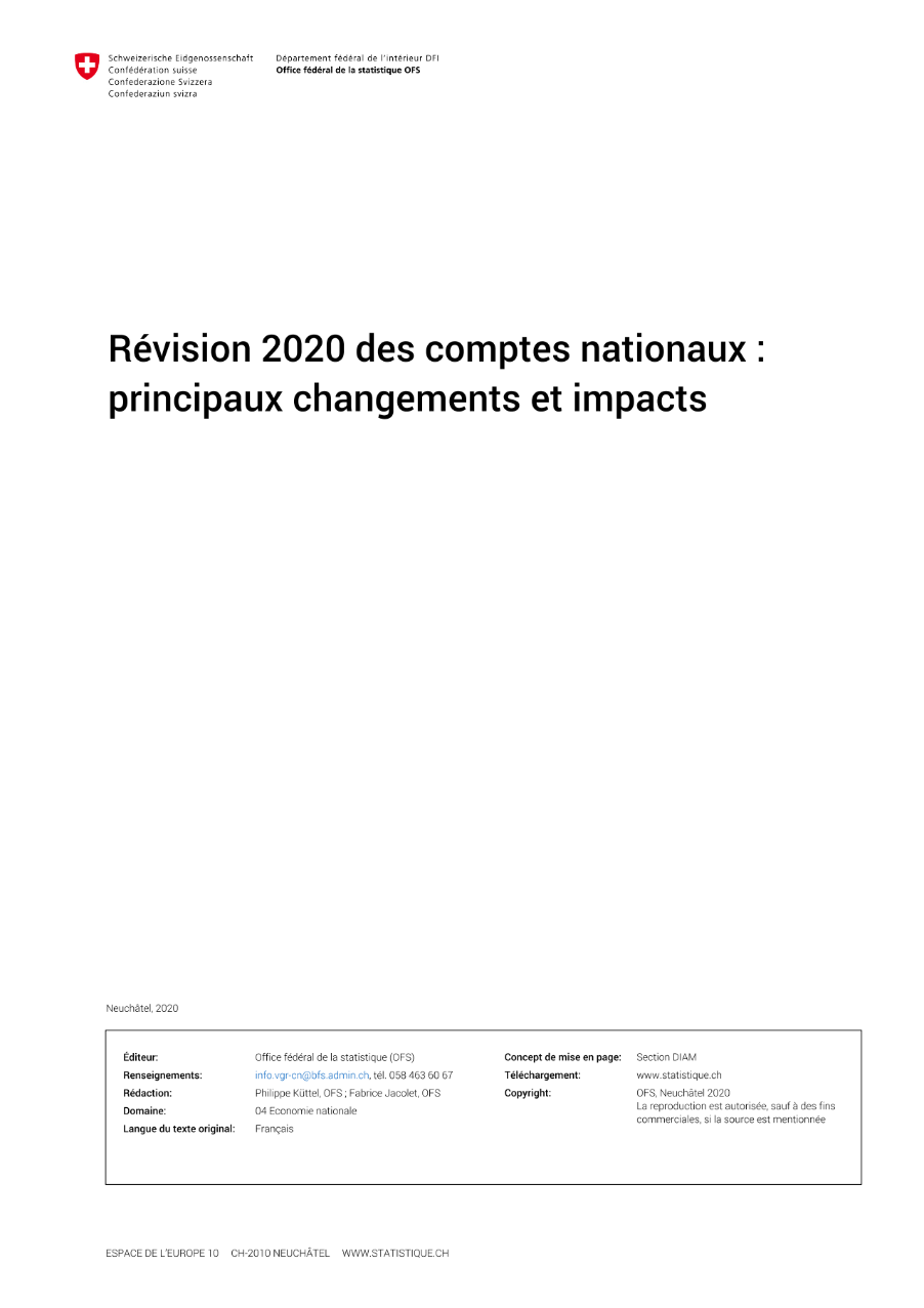 Révision 2020 des comptes nationaux