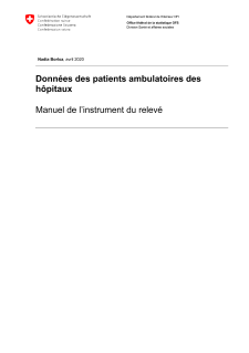 Données des patients ambulatoires des hôpitaux - Manuel de l'instrument du relevé