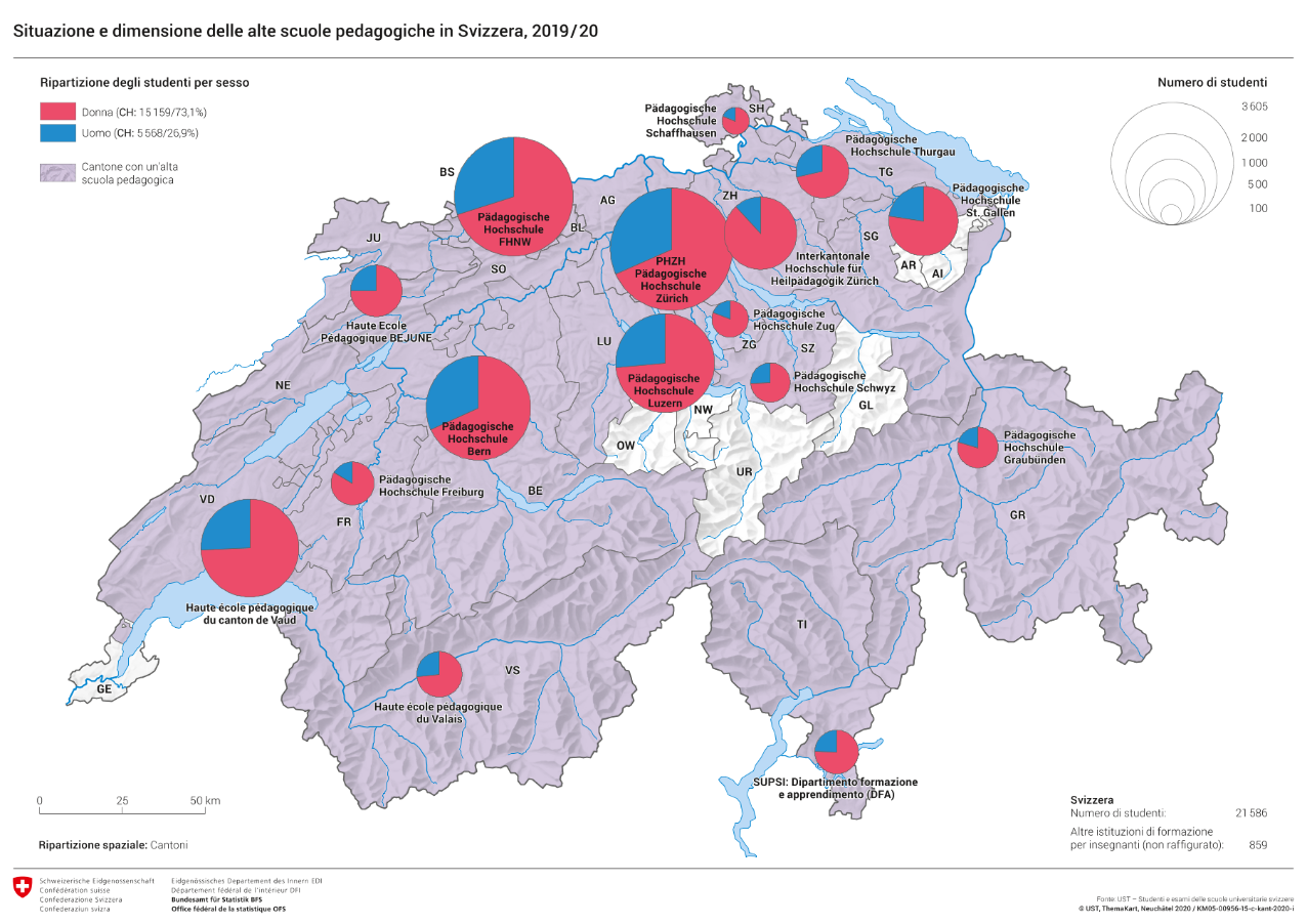Situazione e dimensione delle alte scuole pedagogiche in Svizzera