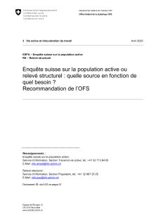 Comparatif entre l'enquête suisse sur la population active et le relevé structurel