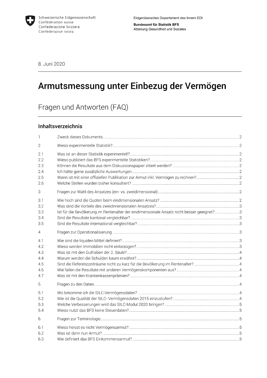 Armutsmessung unter Einbezug der Vermögen