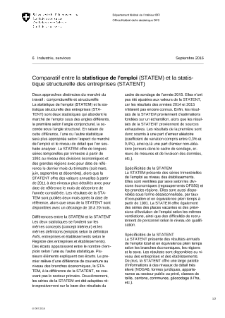 Comparatif entre la statistique de l'emploi et la statistique structurelle des entreprises