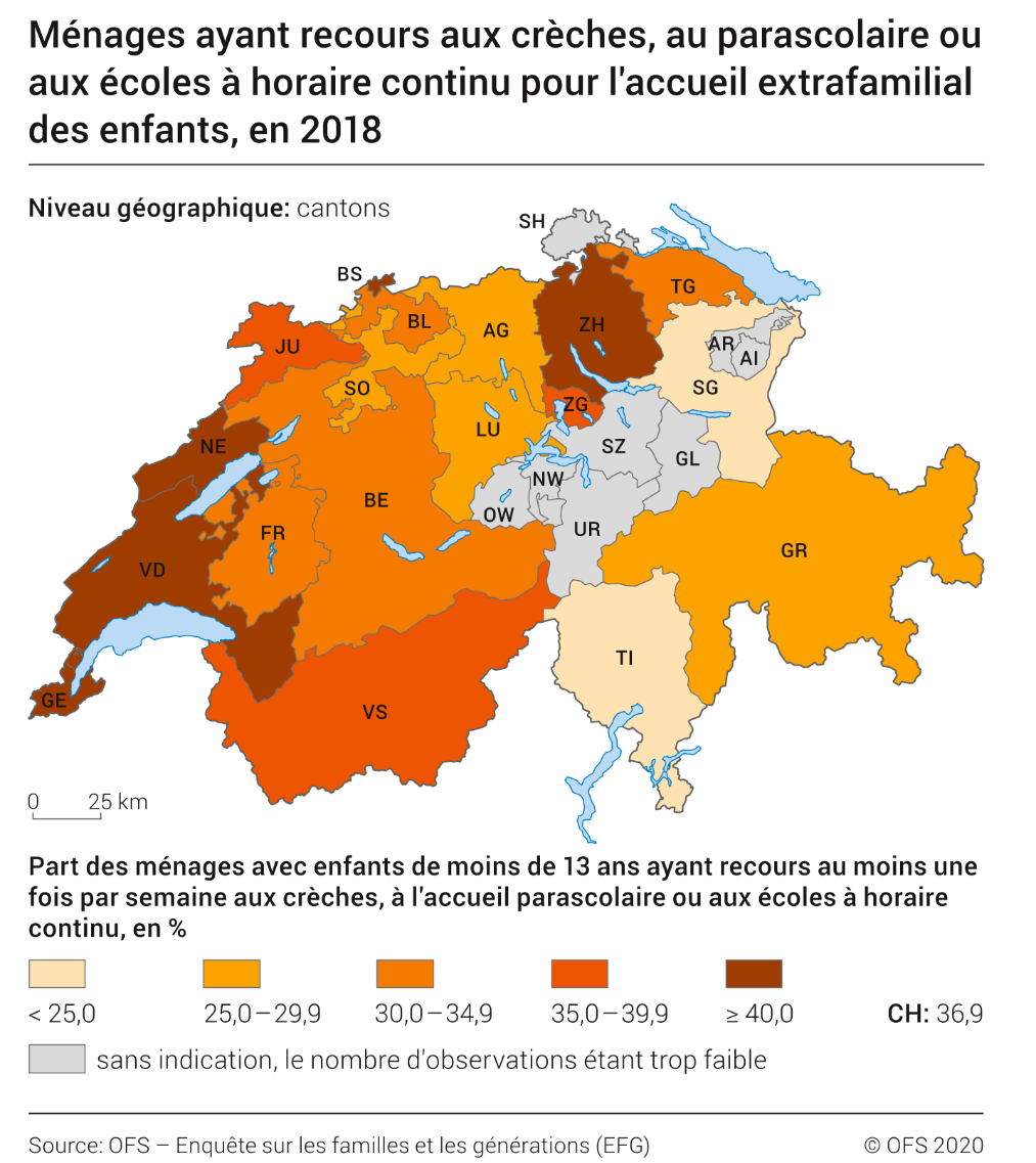 Ménages ayant recours aux crèches, au parascolaire ou aux écoles à horaire continu pour l'accueil extrafamilial des enfants